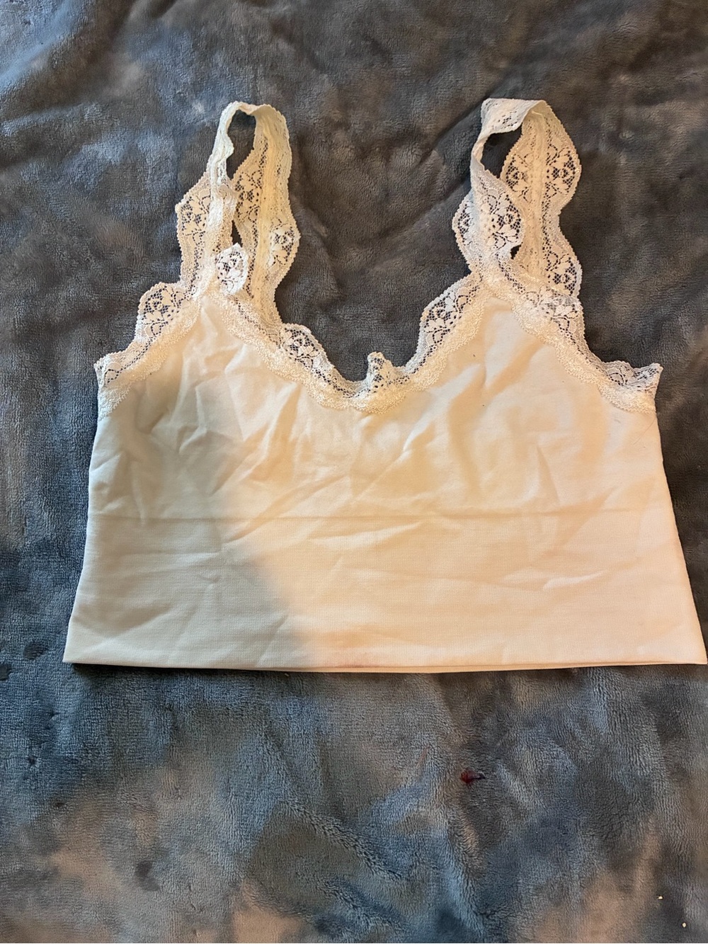 Lace White Seamless Cropped Cami Bralette